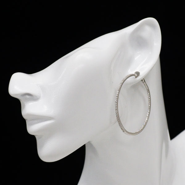K18WG ダイヤモンド フープ ピアス 2.00ct