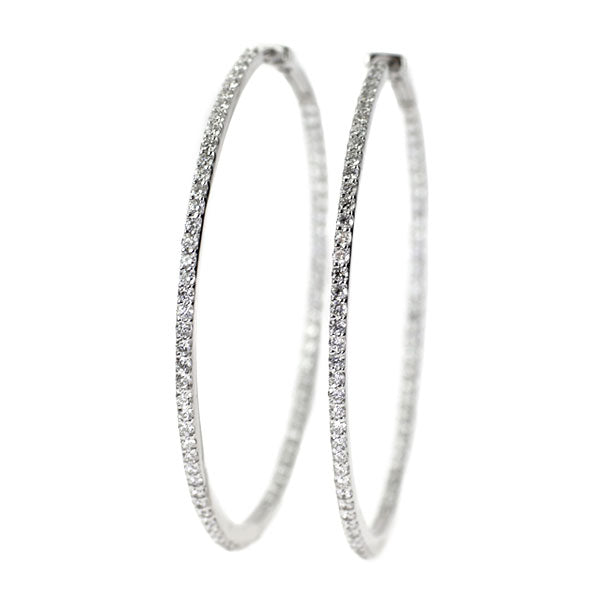 K18WG ダイヤモンド フープ ピアス 2.00ct