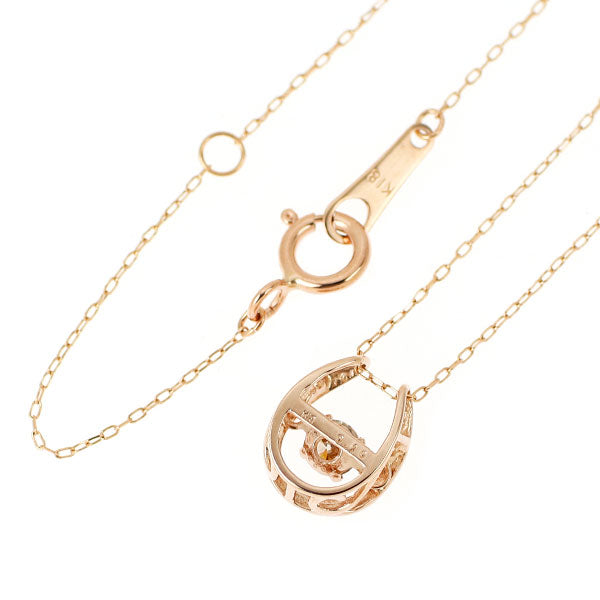 K18PG ダイヤモンド ペンダントネックレス 0.10ct 馬蹄 ホースシュー ダンシング