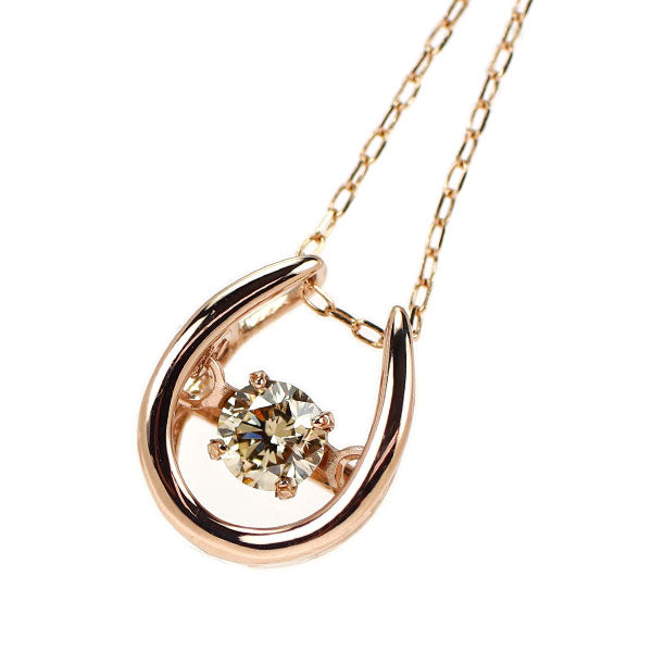 K18PG ダイヤモンド ペンダントネックレス 0.10ct 馬蹄 ホースシュー 