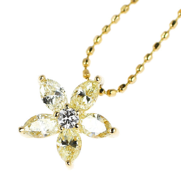 ポンテヴェキオ K18YG ダイヤモンド ペンダントネックレス 0.46ct D0.03ct フラワー