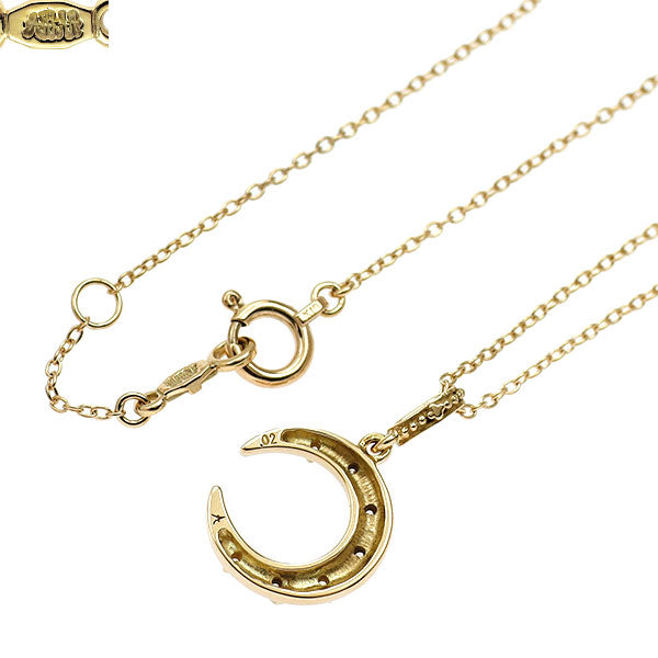 アーカー K18YG ダイヤモンド ペンダントネックレス 0.02ct 月