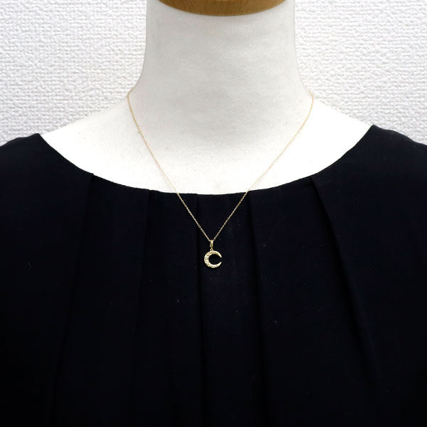アーカー K18YG ダイヤモンド ペンダントネックレス 0.02ct 月