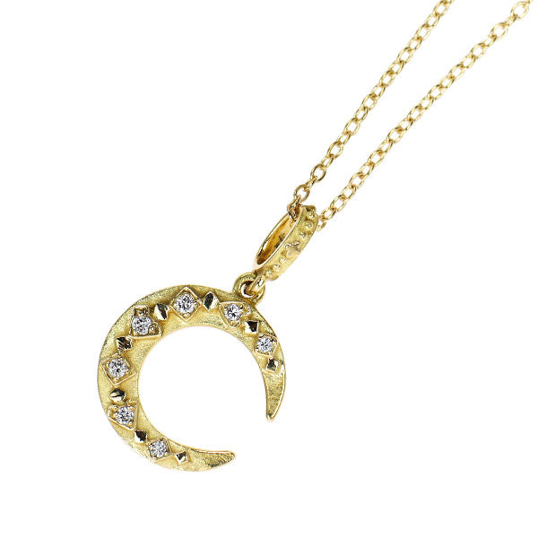 アーカー K18YG ダイヤモンド ペンダントネックレス 0.02ct 月