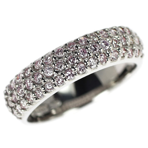 希少 Pt900 天然ピンク/カラーレス ダイヤモンド リング 0.48ct パヴェ