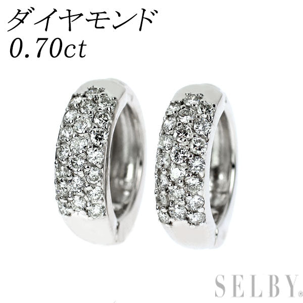 K18WG ダイヤモンド イヤリング 0.70ct
