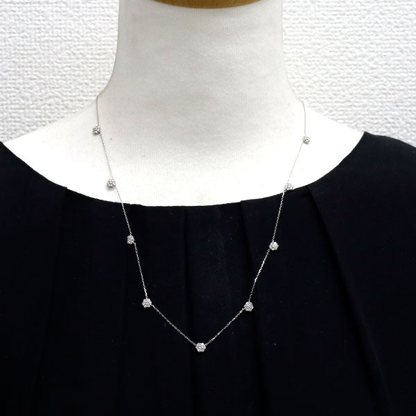 Pt1000/ Pt850 ダイヤモンド ステーション ネックレス 1.00ct
