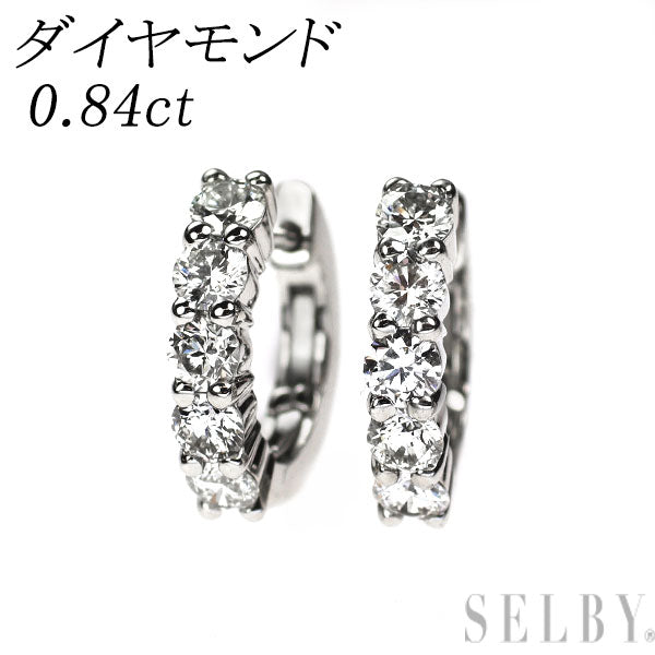 Pt900 ダイヤモンド フープ ピアス 0.84ct