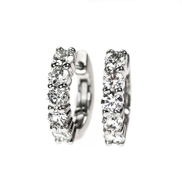 Pt900 ダイヤモンド フープ ピアス 0.84ct