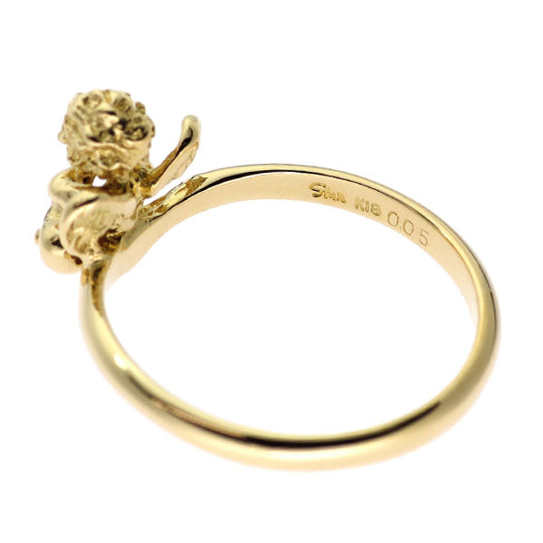 スタージュエリー K18YG ダイヤモンド リング 0.05ct 天使