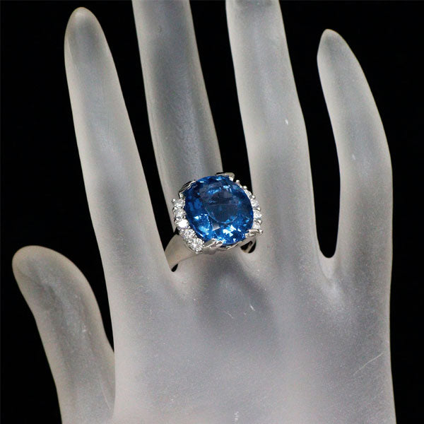 Pt900 フローライト ダイヤモンド リング 16.53ct D0.75ct