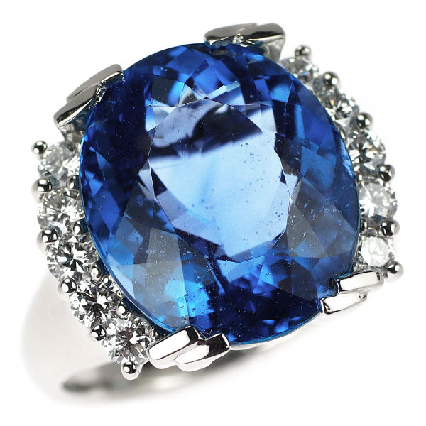 Pt900 フローライト ダイヤモンド リング 16.53ct D0.75ct