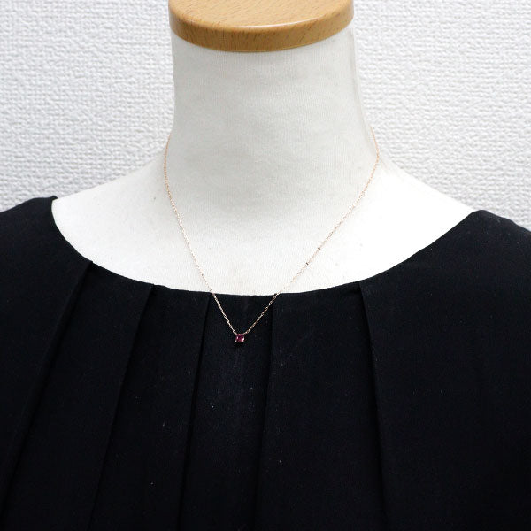 4℃ K10PG ロードライトガーネット ペンダントネックレス