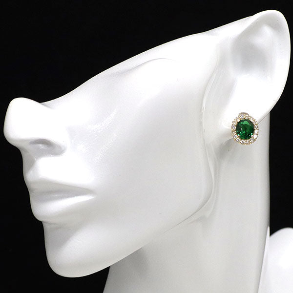 K18YG ツァボライト ダイヤモンド ピアス 4.33ct D1.00ct