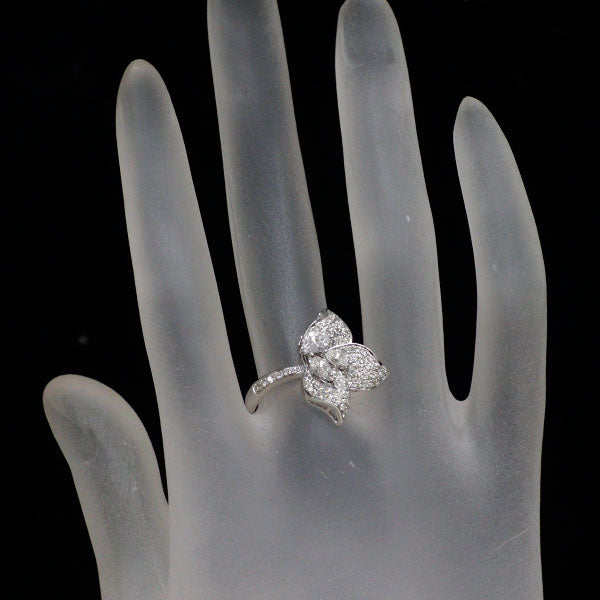 K18WG ダイヤモンド リング 0.98ct フラワー