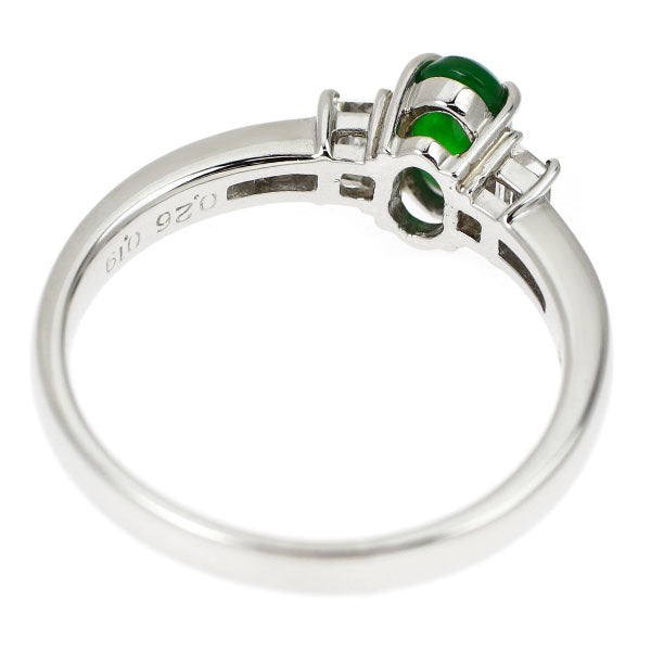 Pt900 樹脂含浸なし 翡翠/ヒスイ ダイヤモンド リング 0.75ct D0.45ct