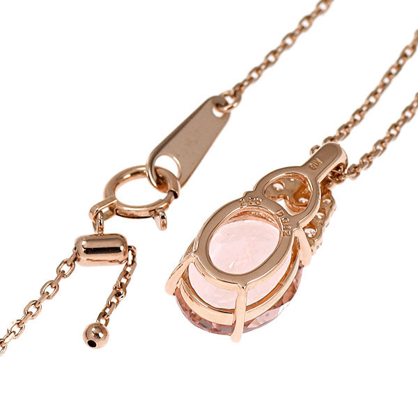 K18PG モルガナイト ダイヤモンド ペンダントネックレス 2.70ct D0.12ct