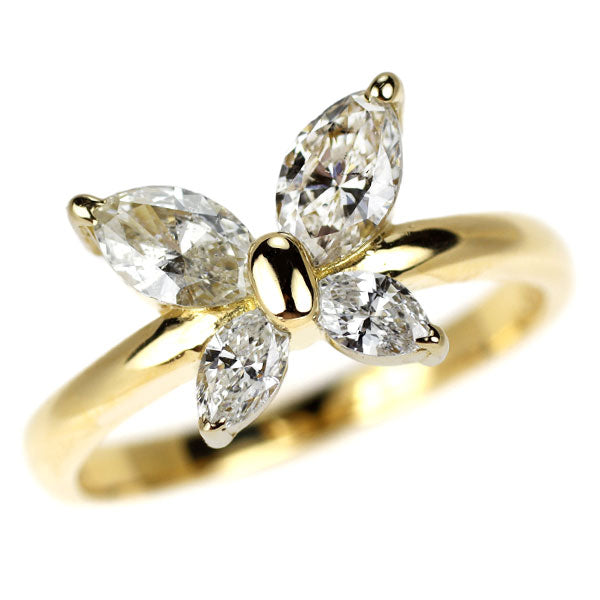 K18YG ダイヤモンド リング 0.87ct 蝶