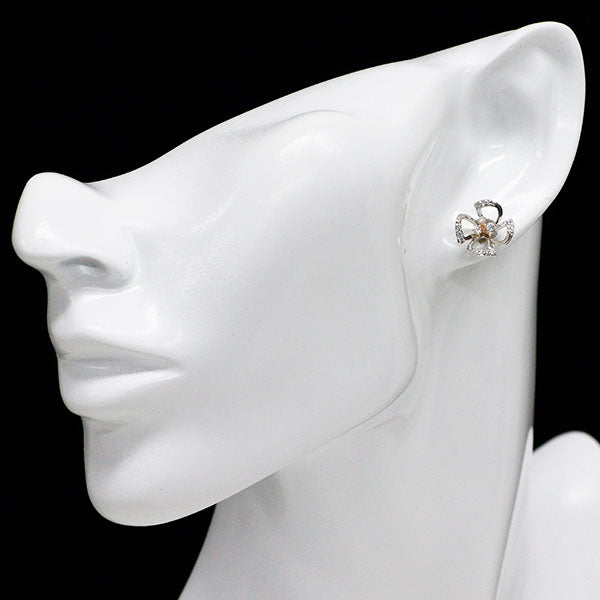 K18WG/PG ダイヤモンド ピアス 0.34ct フラワー