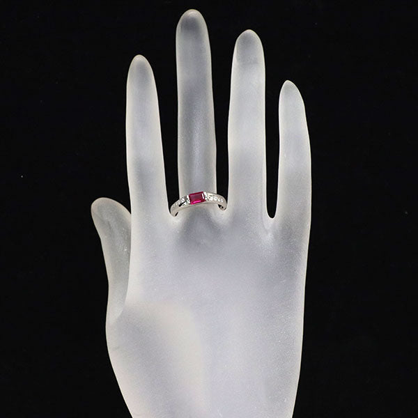 Pt900 ルビー ダイヤモンド リング 0.62ct D0.10ct