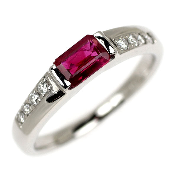 Pt900 ルビー ダイヤモンド リング 0.62ct D0.10ct