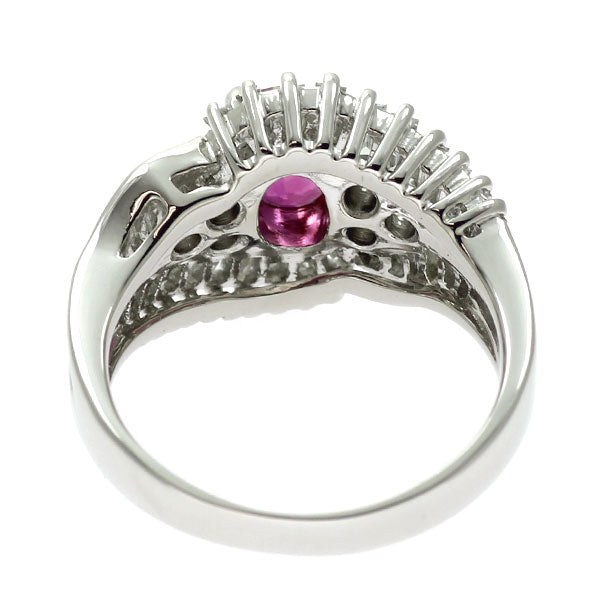 Pt900 非加熱ピンクサファイア ダイヤモンド リング 1.066ct D1.20ct