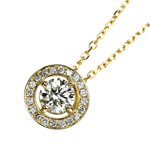 K18YG ダイヤモンド ペンダントネックレス 0.32ct D0.07ct