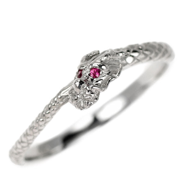 Pt950 ルビー リング 0.009ct 龍