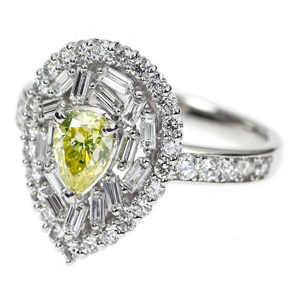 Pt900 ペアシェイプ ダイヤモンド リング 0.680ct FIGY SI2 1.07ct D1.07ct