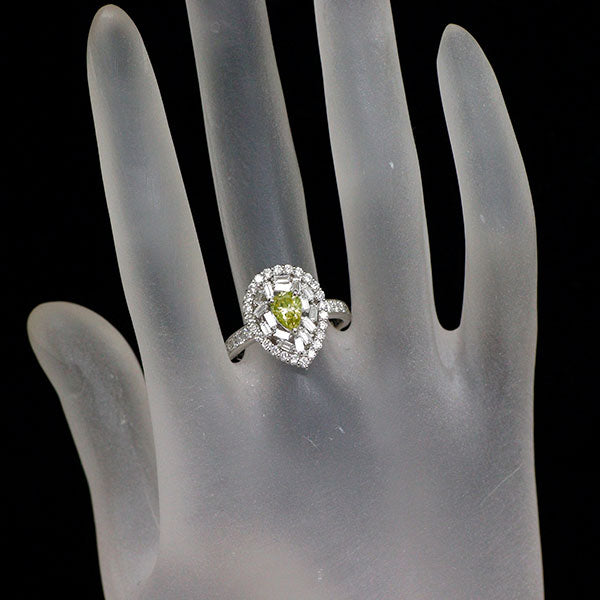 Pt900 ペアシェイプ ダイヤモンド リング 0.680ct FIGY SI2 1.07ct D1.07ct