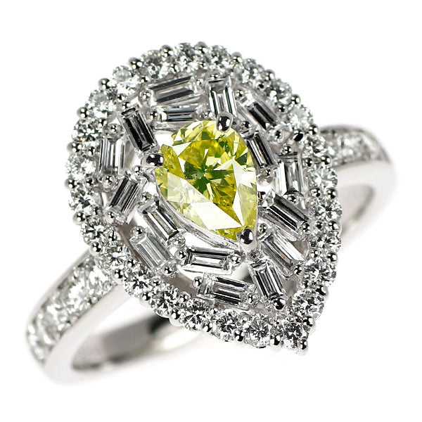 Pt900 ペアシェイプ ダイヤモンド リング 0.680ct FIGY SI2 1.07ct D1.07ct
