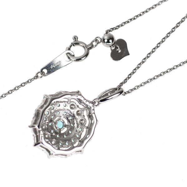 Pt950/ Pt850 パライバトルマリン ダイヤモンド ペンダントネックレス 0.51ct D0.40ct