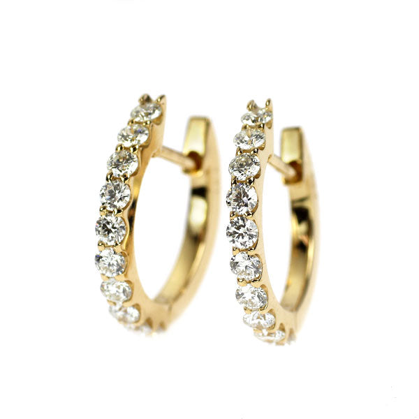 K18YG H&C ダイヤモンド フープピアス 0.62ct