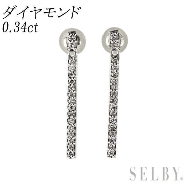 K18WG ダイヤモンド ピアス 0.34ct — セルビーオンラインストア