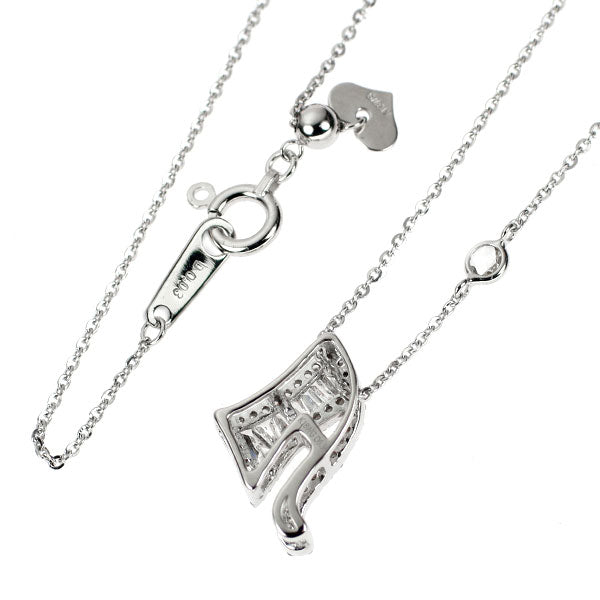 K18WG ダイヤモンド ペンダントネックレス 0.30ct D0.03ct イニシャル「A」