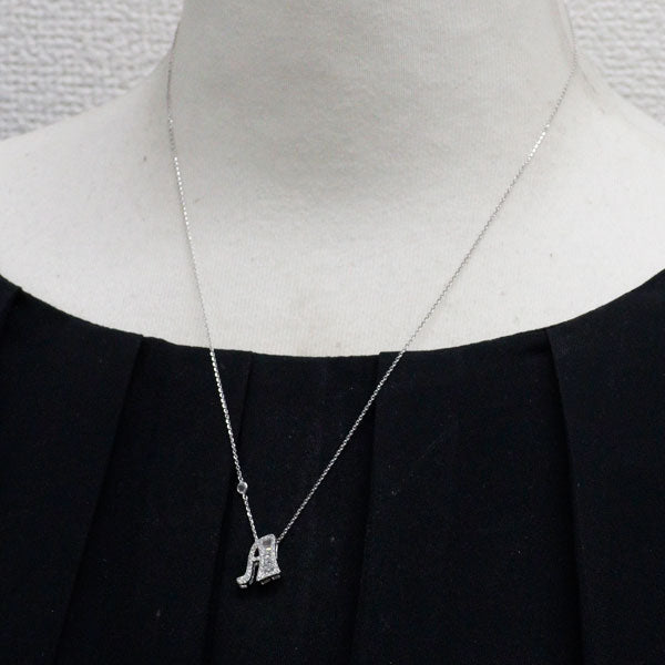 K18WG ダイヤモンド ペンダントネックレス 0.30ct D0.03ct イニシャル「A」