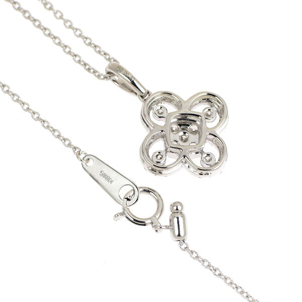 K18WG ダイヤモンド ペンダントネックレス 0.67ct フラワー