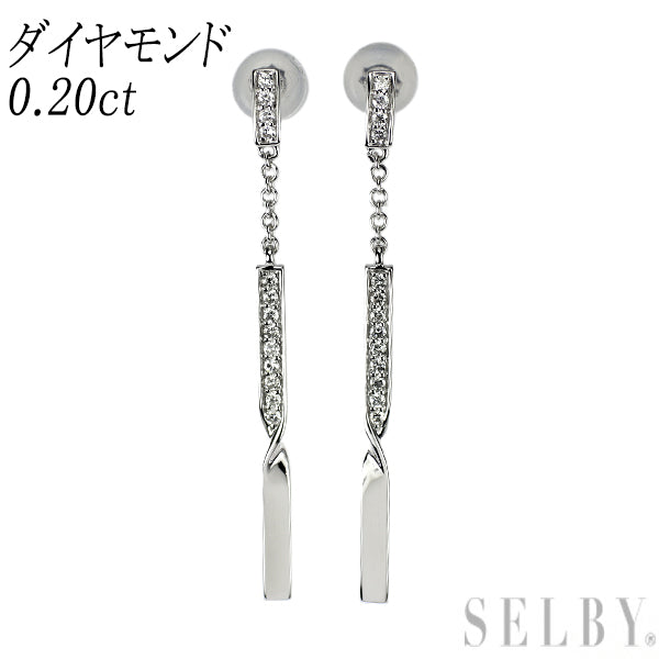 K18WG ダイヤモンド ピアス 0.20ct