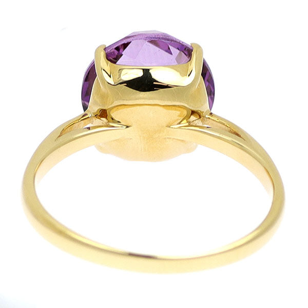 K18YG アメジスト リング 3.77ct ムービングストーン