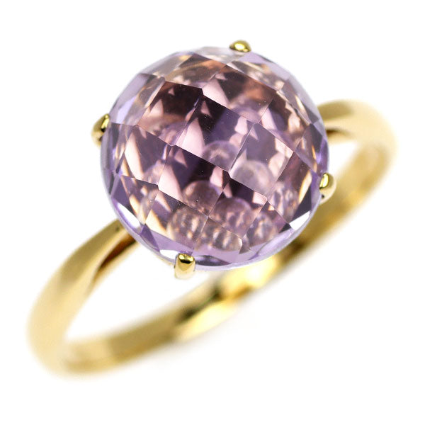 K18YG アメジスト リング 3.77ct ムービングストーン