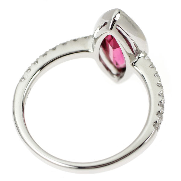 K18WG ピンクトルマリン ダイヤモンド リング 2.00ct D0.22ct