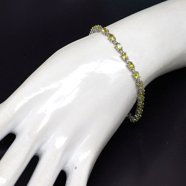 K18WG カナリーイエロートルマリン ダイヤモンド ブレスレット 6.03ct D0.46ct