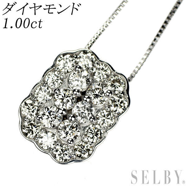 K18WG ダイヤモンド ペンダントネックレス 1.00ct