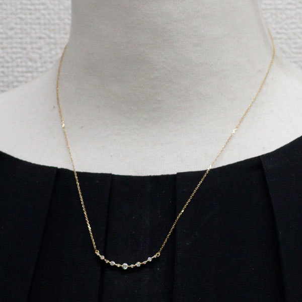 4℃プレジェンス K18YG ダイヤモンド ペンダントネックレス 0.240ct
