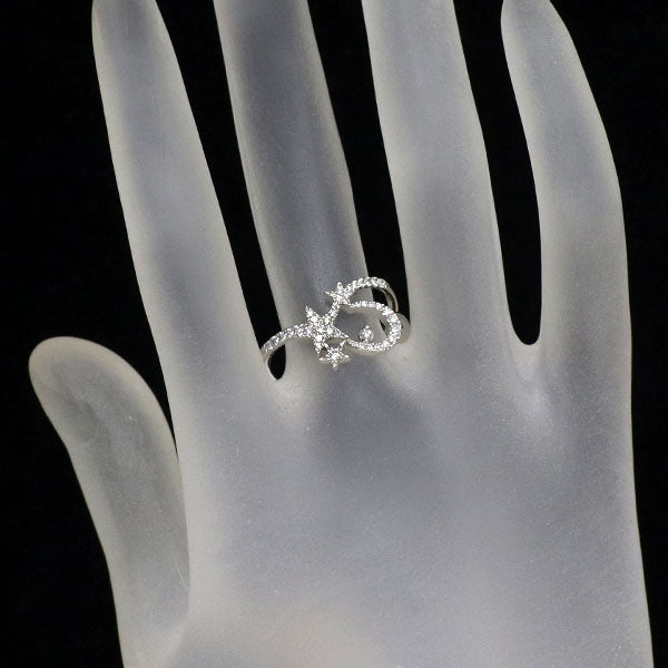 スタージュエリー Pt950 ダイヤモンド リング 0.23ct 月 星