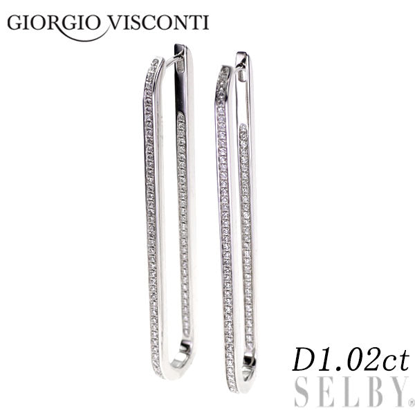 ジョルジオ・ヴィスコンティ K18WG ダイヤモンド ピアス 1.02ct
