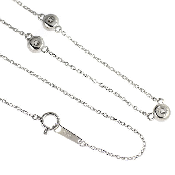 K18WG ダイヤモンド ステーション ネックレス 0.91ct スリーストーン