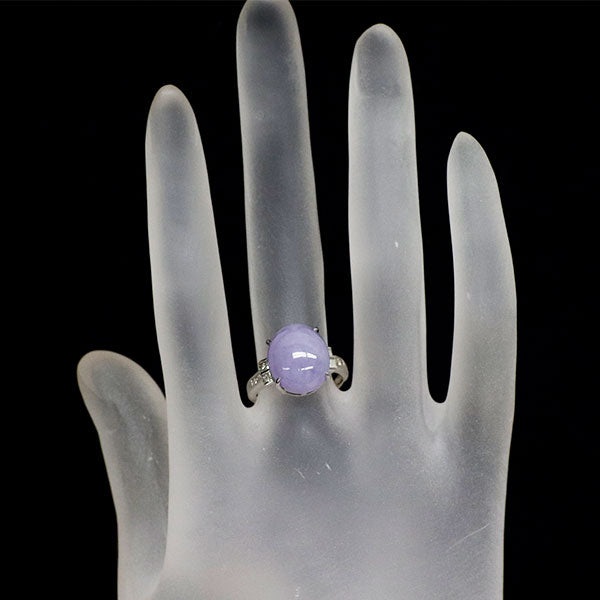 Pt900 ラベンダー 翡翠/ヒスイ ダイヤモンド リング 8.69ct D0.29ct