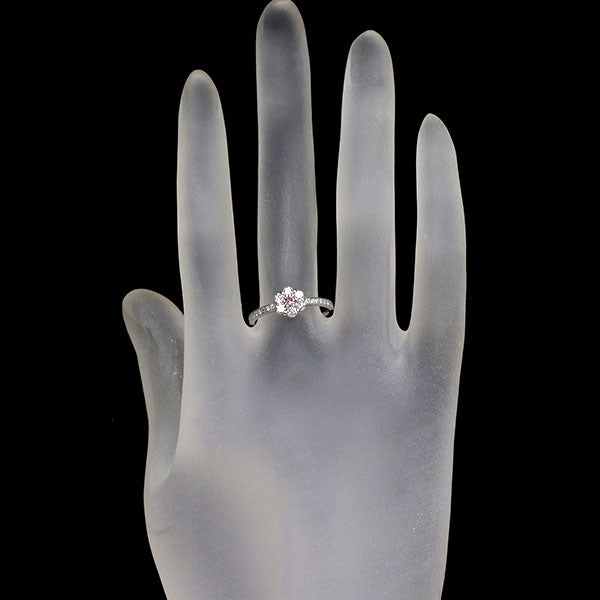 新品 希少 Pt900 天然ピンク ダイヤモンド リング 0.067ct FIP SI1 D0.43ct