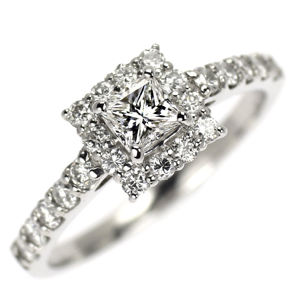 新品 Pt900 プリンセスカット ダイヤモンド リング 0.30ct D VS1 EX/VG D0.52ct